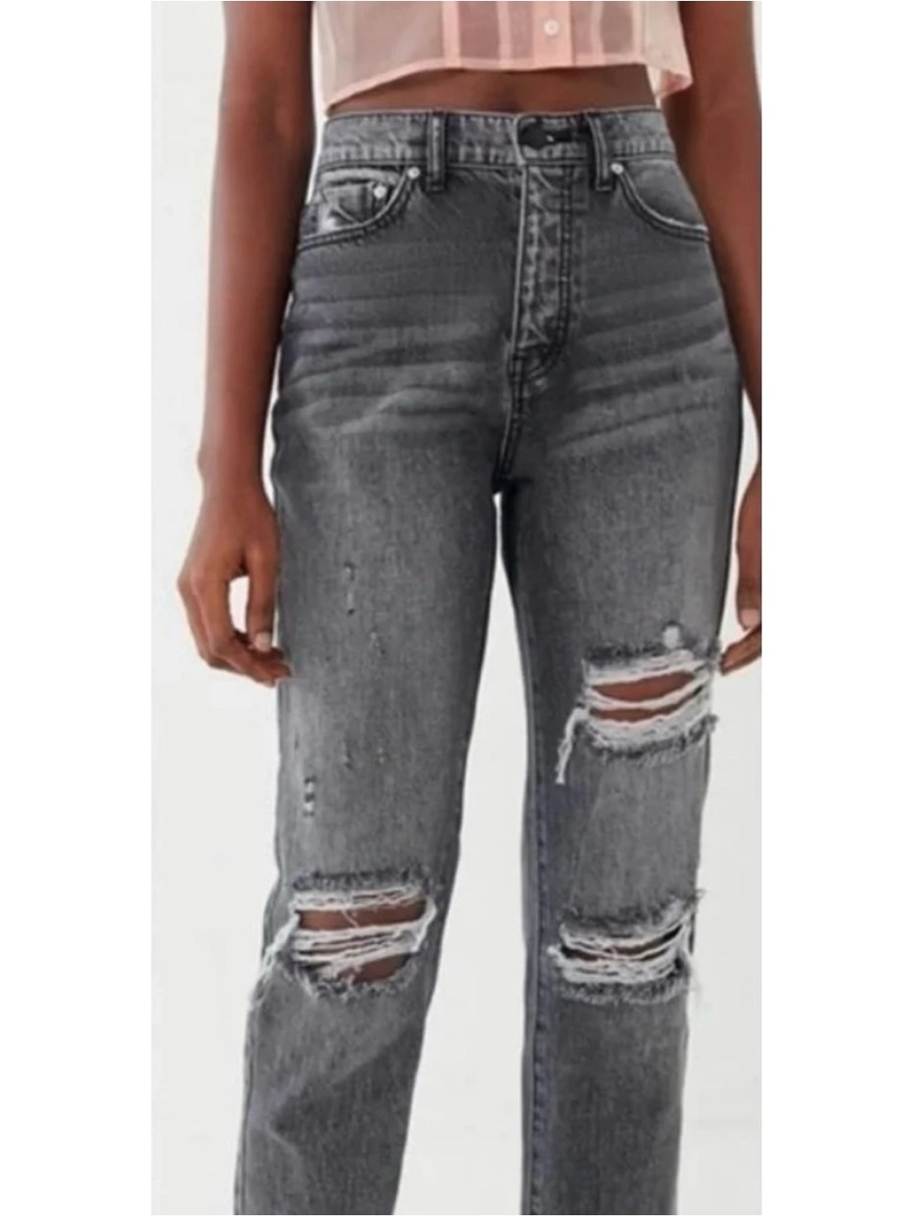 Urban Outfitters BDG Slim Straight Distressed Button-Fly Jeans, Size 25